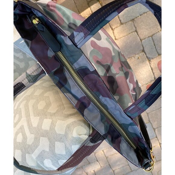 Anya Hindmarch camouflage logo eyes tote bag crossbody green brown olive black - Picture 10 of 13